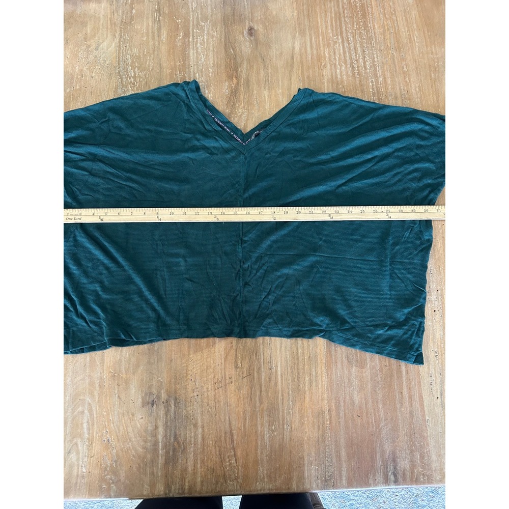 VICTORIAS SECRET VNeck Waffle Knit Dolman Sleeve Top M Teal Green - Picture 4 of 4